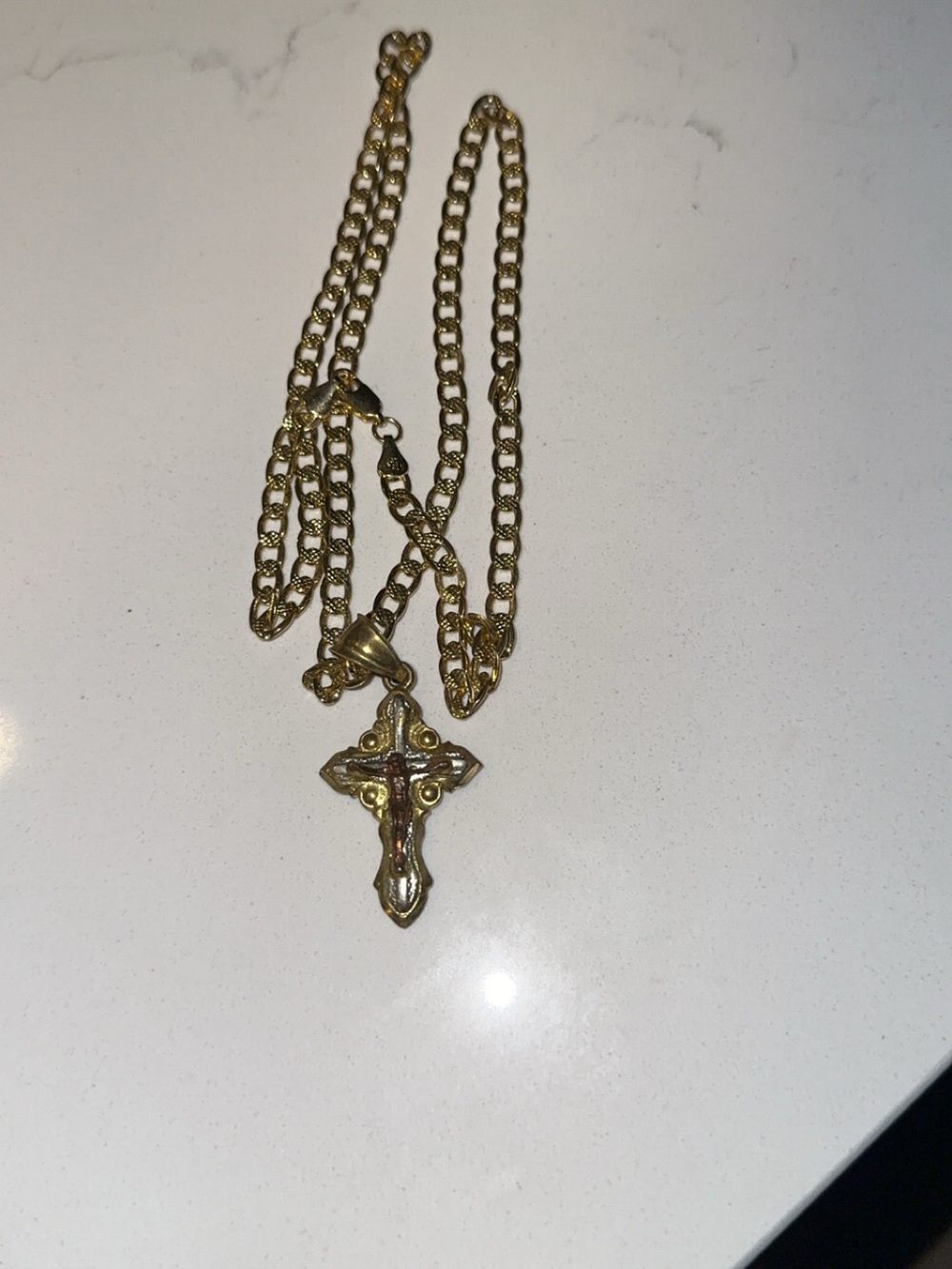 Men's Gold-Tone Religious Cross Necklace - Gold